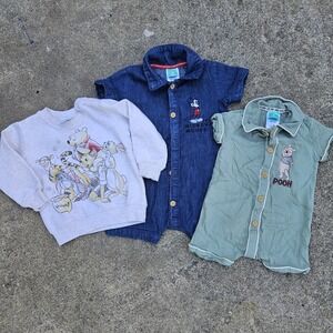 Disney Baby Clothes Size 3-6 Month Romper Winne The Pooh Mickey Mouse